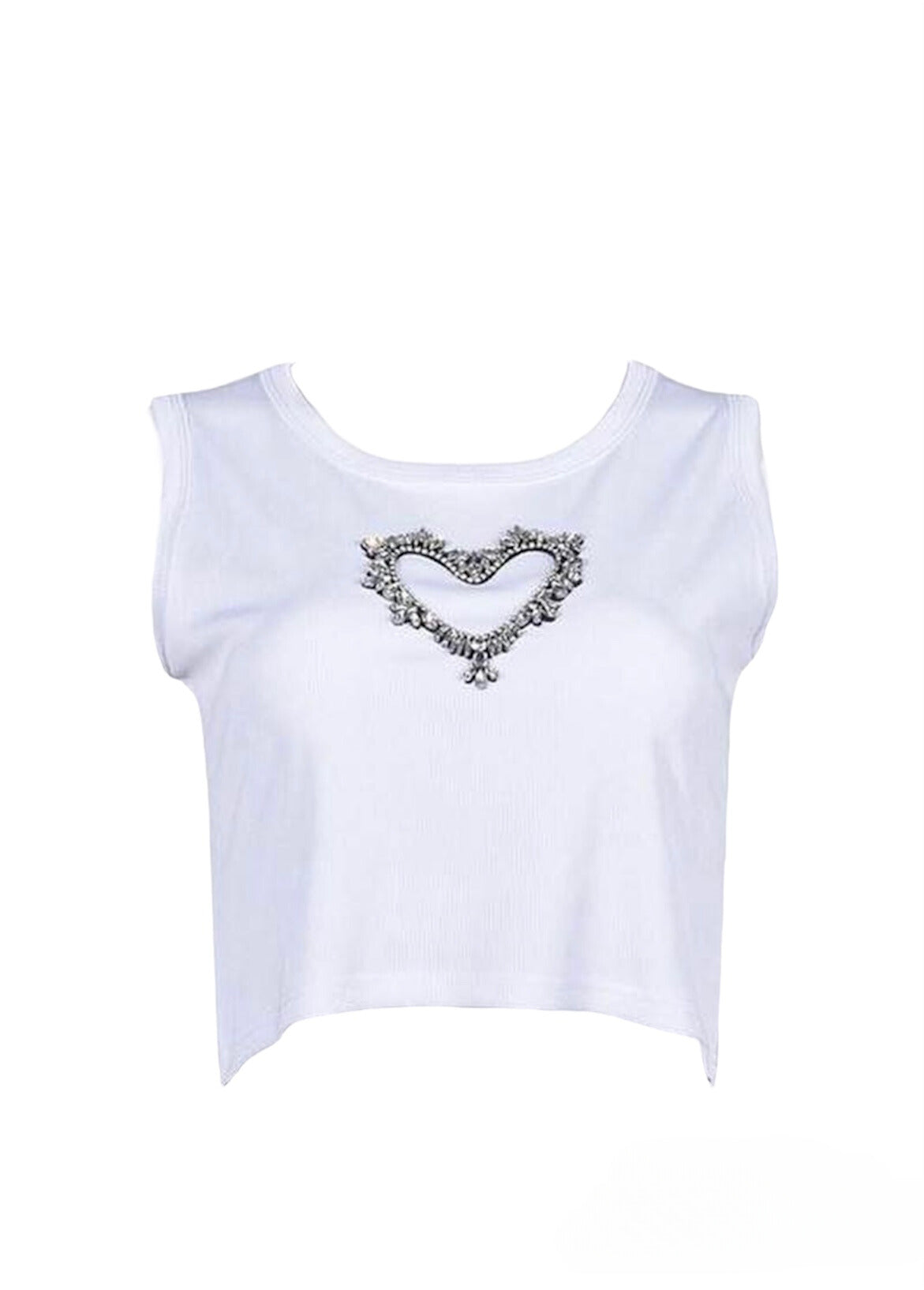 Cupid Heart Rhinestones Tank Top
