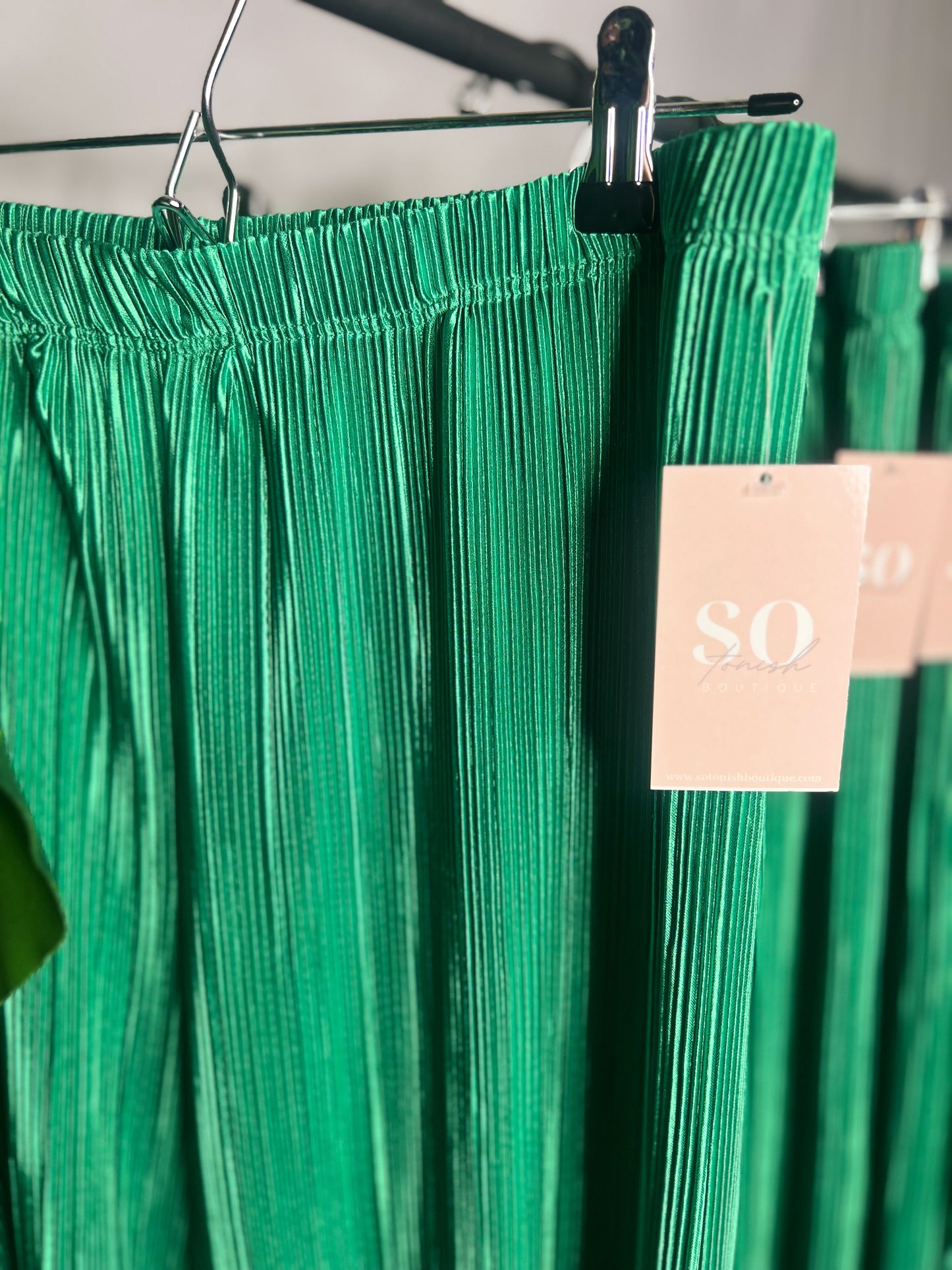 Plus Size “Money Moves” High Waist Wide Leg Pants -Green