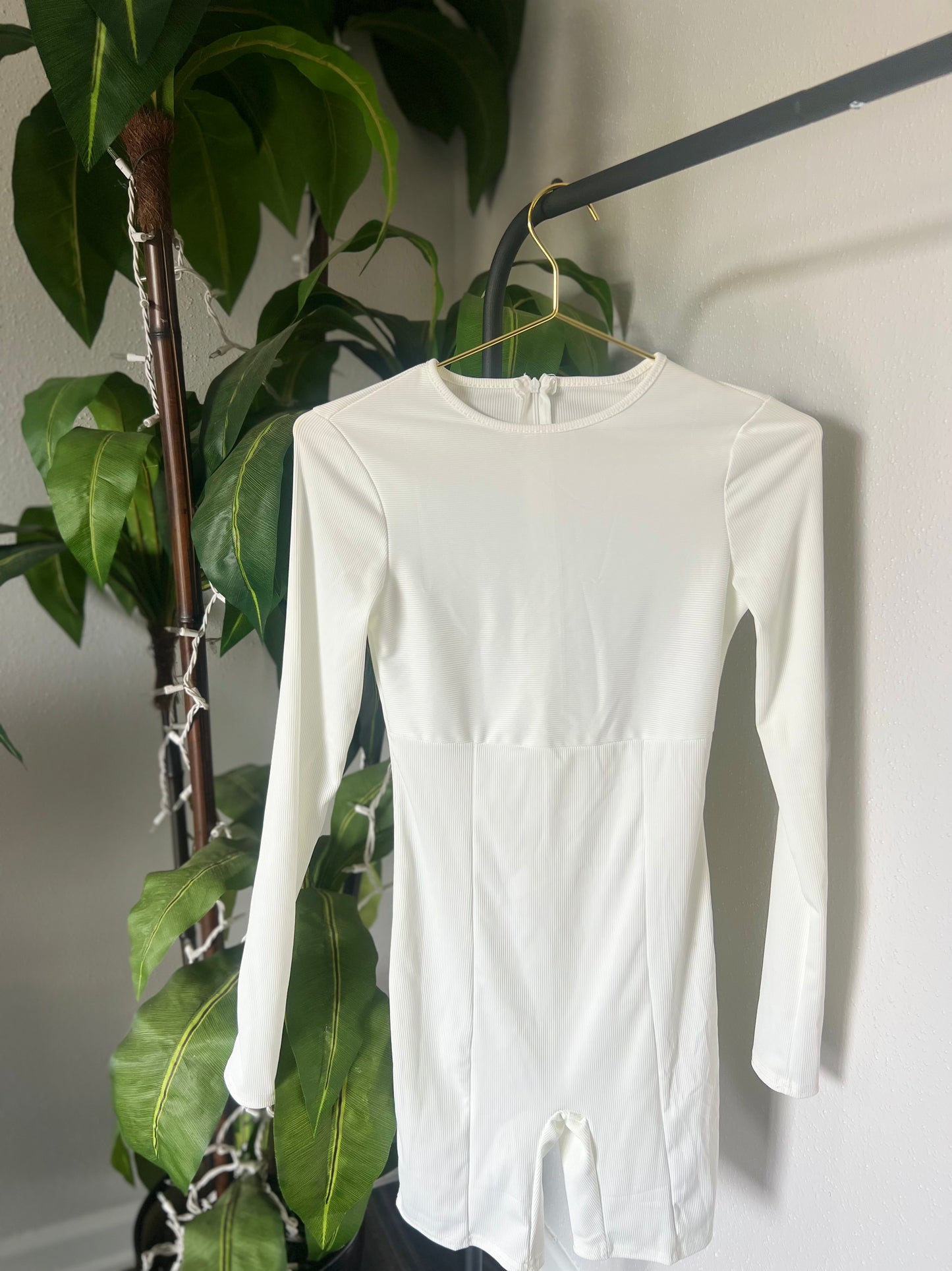 Frappe Long Sleeve Romper - White