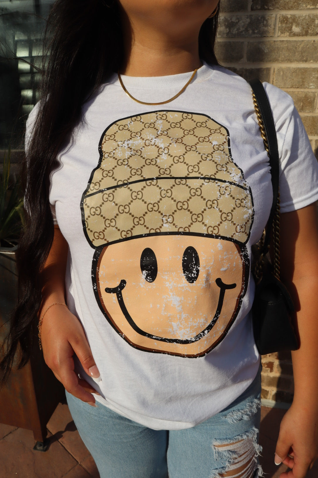Gucci Me Smiley Graphic Tee White